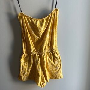 Forever 21 Yellow Strapless Romper